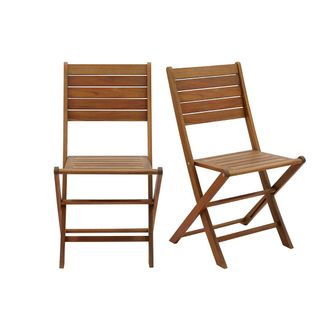 Miliboo Set De 2 Sillas De Jard&iacute;n Plegables De Acacia Maciza Canopee