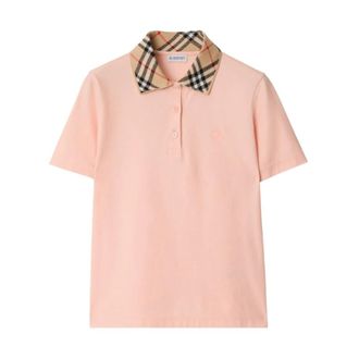 Burberry Check Collar Cotton Polo Shirt