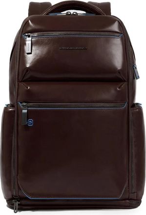 Piquadro Tassen, Heren, Bruin, ONE Size, Leer, Personaliseerbare Laptop Rugzak 15.6