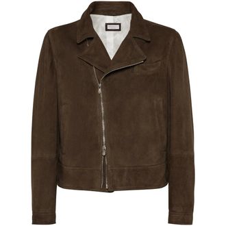 Brunello Cucinelli Leather Outerwears Marrone-Uomo