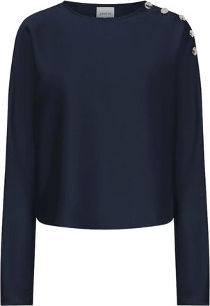 Dante6 Dames, Blouses & Shirts, Blauw, Maat: L Satijn
