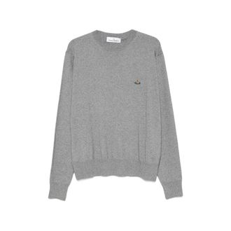 Vivienne Westwood Alex Embroidered-detail Crew-neck Long-sleeve Knitted Cotton T-shirt