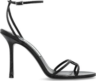 Jimmy Choo London Sandalettes met hak Leo - Dames - Sandalen met hakken - Zwart - 41 EU - Leer - Schoenen