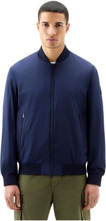 Woolrich Stretch Bomber Jacket Maritime Blue - Heren - Bomber jackets - Blauw - L - Nylon - Jassen