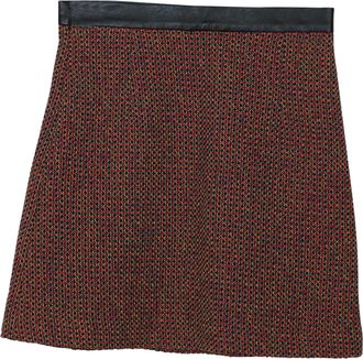 Sandro Tweed Blazer and Skirt Set in Red Cotton