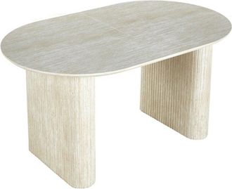 Home Heavenly Home Heavenly Mesa De Comedor Extensible Petra, Mesa De Dise&ntilde;o Ovalado Con Tablero Y Patas Resistentes Extensible En 3 Tama&ntilde;os Color: Beige