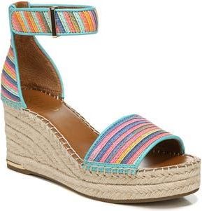 Franco Sarto Clemens Ankle Strap Platform Wedge Sandal in Multi at Nordstrom Rack, Size 5.5