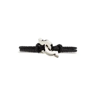 Ferragamo Gancini Braided Leather Bracelet