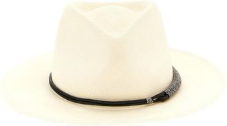 Brunello Cucinelli Beige Monile Textured Fedora Hat