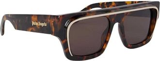 Palm Angels Salton rechthoekige zonnebril voor heren (Bruin)