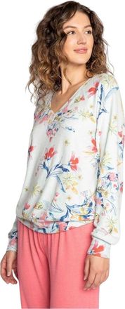 PJ Salvage Dames-T-shirt met lange mouwen en bloemmotief (Veelkleurig)
