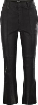 Brunello Cucinelli Black Leather Straight Trousers, Brand Size 44 (US Size 10)