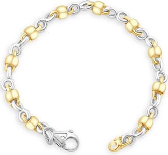 Pompeii3 Mens 14k Gold (30gram) or Platinum (49gram) 6.5mm Link Bracelet 8.5