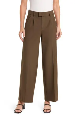 Wit & Wisdom Skyrise Wide Leg Pants in Duffel Green at Nordstrom, Size 0