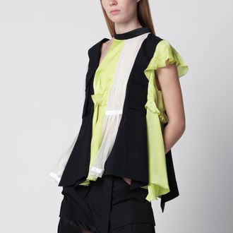 sacai Pullover Fabric Mix Navy/ Giallo