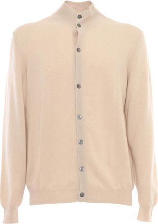 Fedeli Lange Mouw Cardigan - Heren - Cashmere truien - Geel - XL - Kasjmier - Truien & Vesten