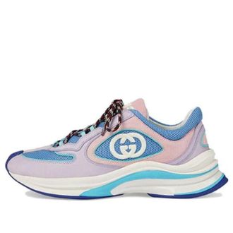 Gucci (WMNS) Gucci Run Suede Sneakers Pink Blue 746939-AAB62-5343