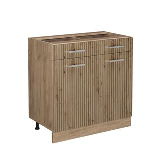 Vicco Mueble Bajo De Cocina R-line, Roble Artesanal, 80 Cm Sin Encimera, Vicco