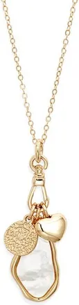 Nordstrom Collected Mother-of-Pearl Charm Necklace in White- Gold at Nordstrom
