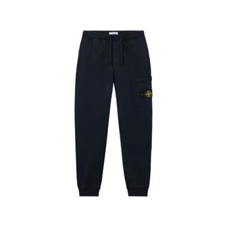 Stone Island Cotton Fleece Joggers - Heren - Sweatpants - Blauw - S - Katoen - Broeken