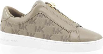Michael Kors Keaton Zip Slip On - Dames - Sneakers - Beige - 37 EU - Leer - Schoenen