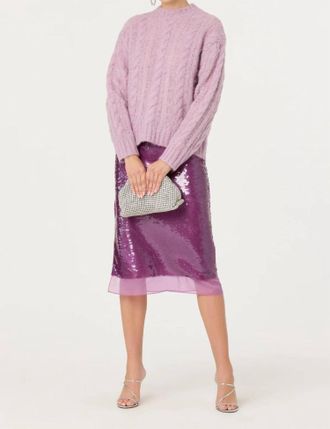 Astr Violetta Cable Knit Sweater In Lavender