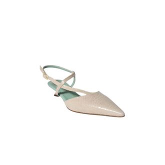 Paola d'Arcano Hohe Schuhe - Pink Lizard Pumps With Kitten Heel - Gr. 36 (EU) - in Rosa - f&uuml;r Damen