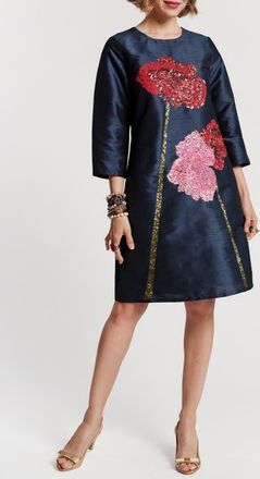 Frances Valentine Alice Dress with Sleeves in Navy/multi at Nordstrom, Size X-Large