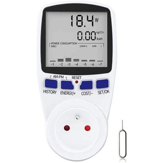 OEM Medidor De Potencia, Enchufe Digital Para Medici&oacute;n De Energ&iacute;a, Medici&oacute;n De Consumo El&eacute;ctrico, Enchufe De Consumo De Energ&iacute;a Con 7 Modos Y Pantalla Lcd