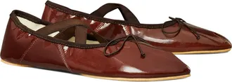 Tory Burch Peep Toe Mary Jane Ballet Flat in Russet Brown at Nordstrom, Size 5.5
