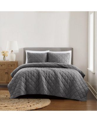 Brooklyn Loom Diamond Washed Cotton Quilt Set
