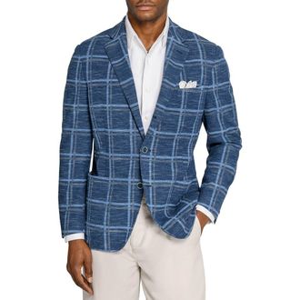 Brooklyn Brigade Macon Windowpane Texture Blazer in Blue at Nordstrom, Size 46