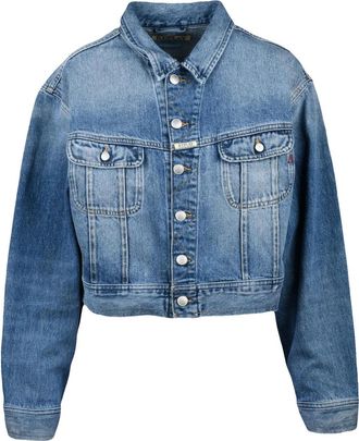 Replay Light Blue Unlined Button Closure Denim Jacket