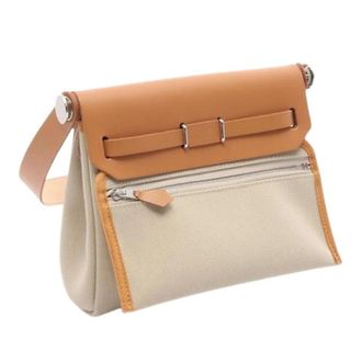 Herm&egrave;s Pre-owned Herbag Zip Crossbody Bag - Dames - Pre-owned - Beige - Maat: ONE Size Leer