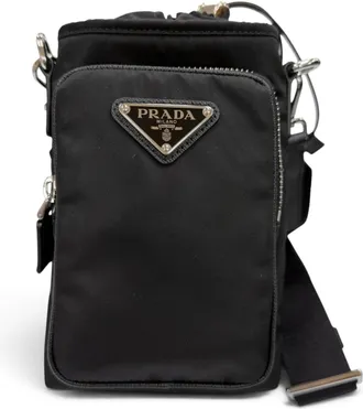 Prada Black Nylon Leather Shoulder Bag (Pre-Owned)