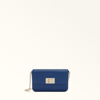 Furla 1927 Mini Bag M Indigo Textured Leather Woman