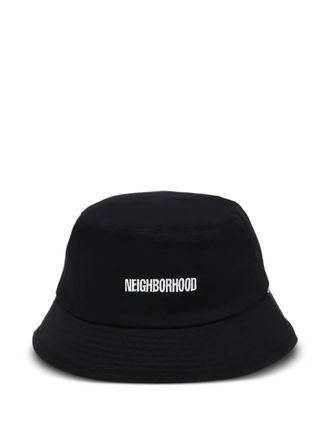 Neighborhood logo cotton bucket hat - men - Cotton - L - Black