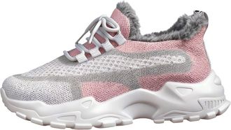 Generic Womens Round Toe Flat Heel Boots Comfortable Mid Heel Fleece Lining Thick Sole Cut Protection, pink, 8.5 UK