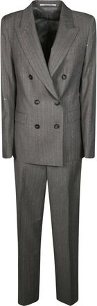 Tagliatore Tailleur DP Gessato + Paillettes - Dames - Blazers - Grijs - XS - Pailletten - Jassen