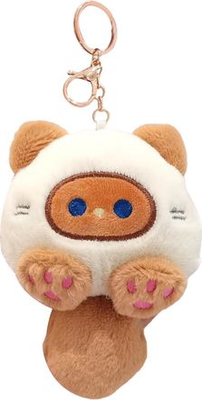 Generic Cute Cat Keychain, Cat Key Chain, Plush Keychain, Purse Backpack Accessories, Plush Cat Pendant, Cat Keychain, Keychain, Coffee colour, Siehe Beschrei