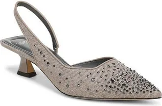 Franco Sarto Devin Pointed Toe Slingback Pump in Beige Cozy Fabric at Nordstrom, Size 6.5
