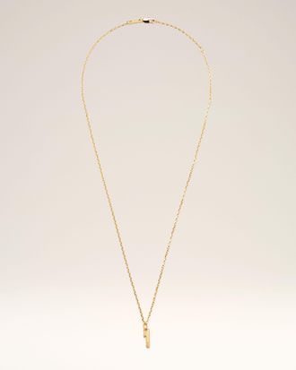 Ami Gold Brass Hammered 1 Pendant Necklace Yellow - OS - Unisex