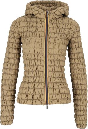 K-Way Multicolor Shyda Tech Warm Corto Quilted Hooded Jacket