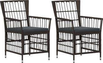 vidaXL Sillas De Jard&iacute;n 2 Uds. Negro Vidaxl