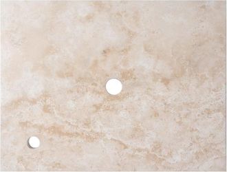 Saniclass Travertine Topblad - 60x46cm - 1 kraangat - 1 sifon-uitsparing - gemeleerd natuursteen