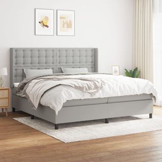 vidaXL Vidaxl - Cama Box Spring Con Colch&oacute;n Tela Gris Claro 200x200 Cm