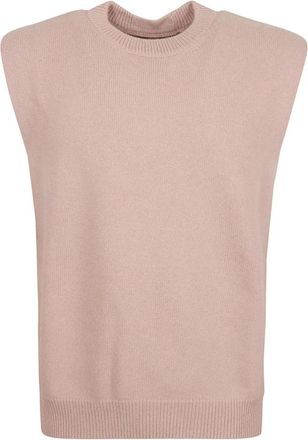 Jil Sander Mouwloze Gebreide Top - Heren - Spencers - Roze - XS - Truien & Vesten