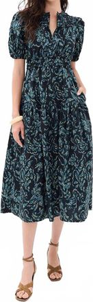 Ulla Johnson Othella Short Sleeve Cotton Dress In Midnight