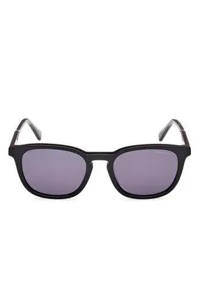 GANT Keyhole Sunglasses in Shiny Black /Smoke at Nordstrom Rack