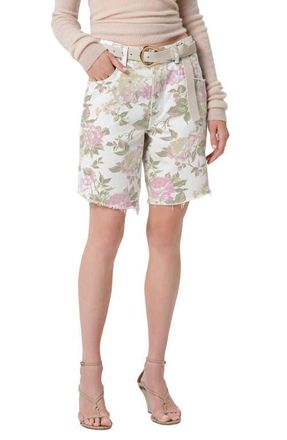 Citizens Of Humanity Ayla High Waist Raw Hem Cutoff Denim Bermuda Shorts in English Rose Floral at Nordstrom, Size 26
